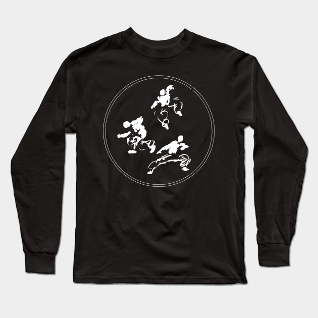 martialart circle (ink figures) Long Sleeve T-Shirt by Nikokosmos